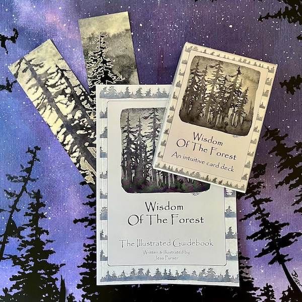 Wisdom of the Forest Oracle Card Deck with Illustrated Guidebook & Bookmark for mediation, tarot, inspiration