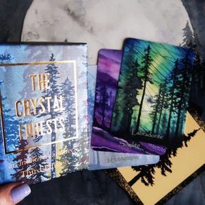 Crystal Forests Oracle Deck - 46 Hand-Painted Cards for Meditation, Spiritual Guidance & Forest Bathing Rituals