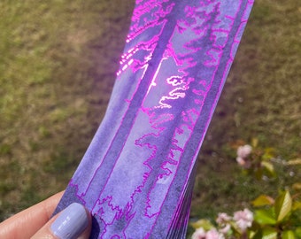 Metallic PURPLE Foil Bookmark - Double-sided  - Crystal Forests Amethyst and Sugilite