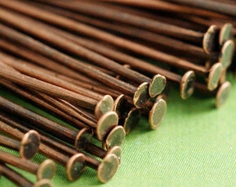 Nickel Free 100pcs Antique Copper Headpins 45-50mm