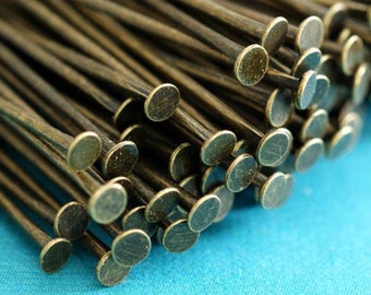 Wholesale Nickel Free 500pcs 2 inch Antique Bronze Headpins 50mm