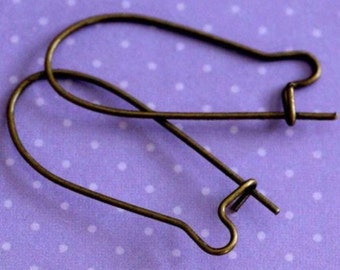 24pcs Small Antique Bronze Kidney Earwire Hooks