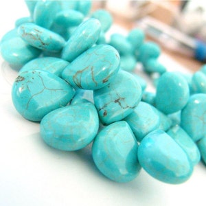10pcs 13x18mm Turquoise Top-drilled Teardrop Beads