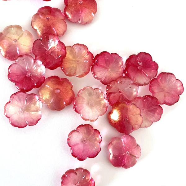Glass Flower Beads Etsy