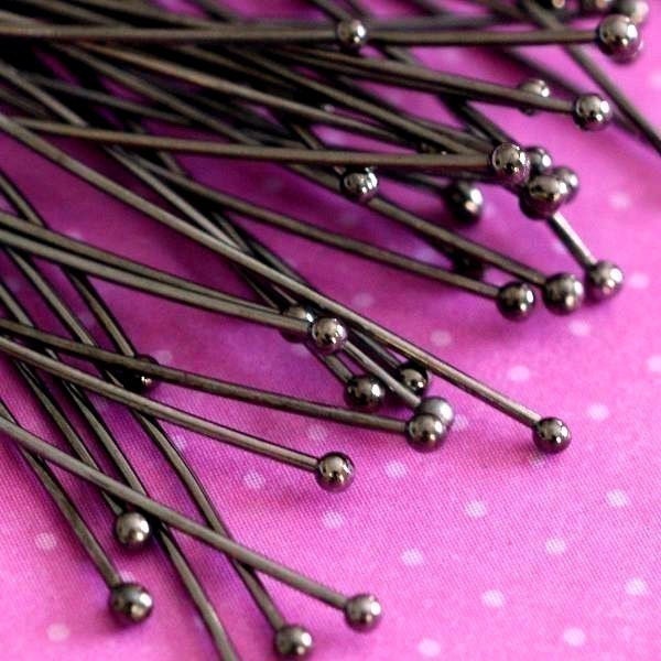 100pcs 2.3 inch Gunmetal Plated Copper Ball Pins