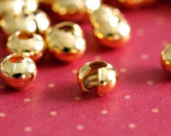 50 cache-perles à sertir dorées 4 mm