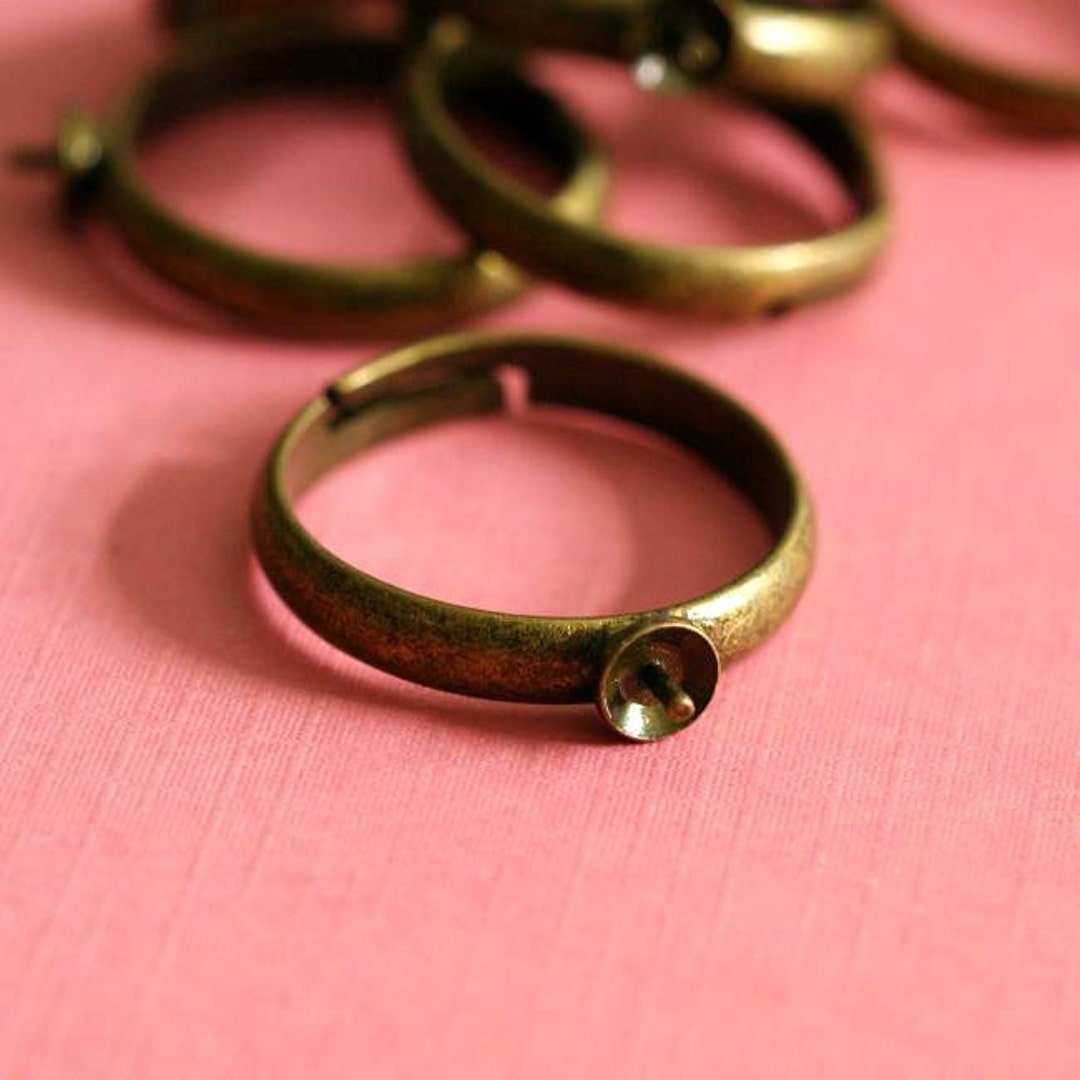 Clearance 10pcs Brass Adjustable Ring Base - Nickel Free EC160-NFAB - Etsy