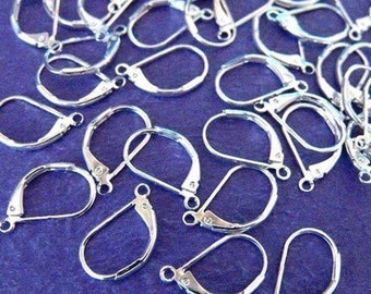 Wholesale 100pcs Silver Plated Lever Ear Wire Hooks Lead and Nickel Free