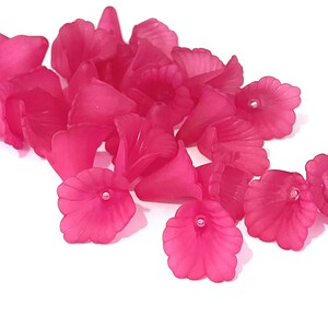 Verkauf 30 Stück Rose Rot Acryl Blumen Perlenkappen PL550
