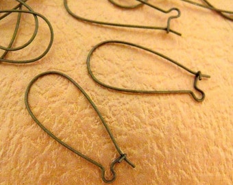 Wholesale Nickel Free 100pcs Drop Antique Brass Kidney Earwires Hooks