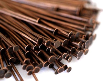 300pcs 35mm Antique Copper Finish Headpins