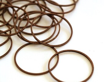 25pcs 25mm Antique Copper Smooth Brass Rings EC18725-NFR