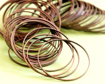 20pcs 30mm Antique Copper Smooth Brass Rings EC18730-R