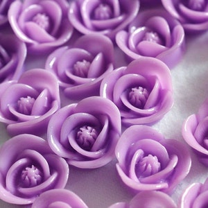 Clearance 30pcs Purple Flower Cabochons 17mm RB1058Y-7