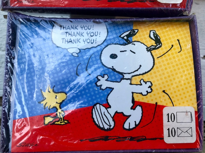 Snoopy Thank You Cards Notes 2 Packs Of 10