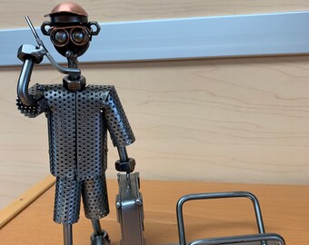 Businessman / Salesman / Office Worker - handmade metal sculpture