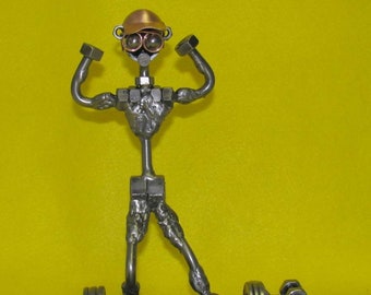 Body Builder/Weight Lifter  Handmade Metal Sculpture