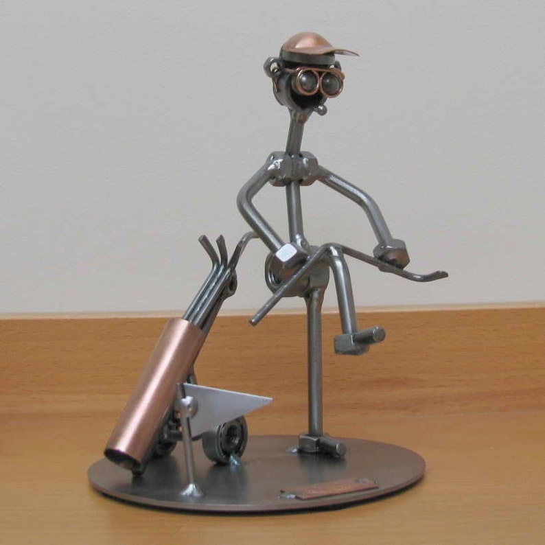 Golfer Handmade Metal Sculpture image 4