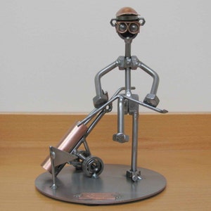 Golfer Handmade Metal Sculpture image 1