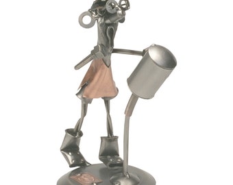 BOXER - handmade metal sculpture, whimsical