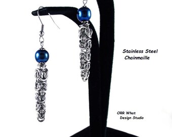 Silver Chain Link Women/'s Stainless Steel Byzantine Chainmaille Jewelry Graduated Tapered Spike Chains Chainmail Casual or Dress Fashion