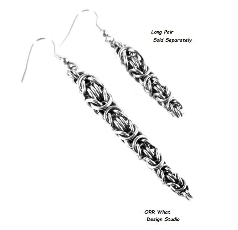 Silver Chain Link Women/'s Stainless Steel Byzantine Chainmaille Jewelry Graduated Tapered Spike Chains Chainmail Casual or Dress Fashion