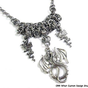 Dragon Chain Mail Boot Bracelet Bling Stainless Steel Jewelry Fantasy Slayer Creature Khaleesi Mother Fly Wings Thrones Chains Accessory
