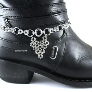 Hex Heart Chain Link Pendant Choker Chainmail Design Jewelry Valentine Gift Gothic Punk Rocker Grunge Biker b Unique Chains OrrWhatDesign