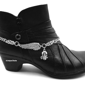 Skull Rose + Wing Valentine BOOT Byzantine Weave Chain Link Custom Jewelry Biker Motorcycle Accessory Gift OrrWhatDesign bUniqueChains