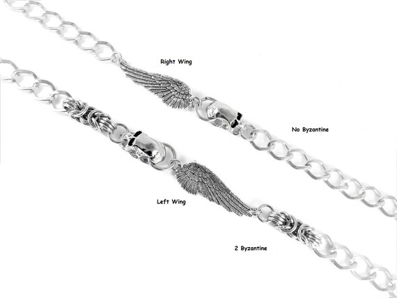 Details about   Skull Boot Bracelet Jewelry Biker Men's Women's Link Chains Byzantine Chainmail 