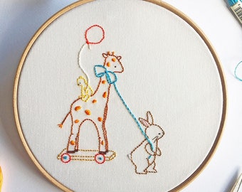 The Giraffe Ride - Hand Embroidery PDF Pattern