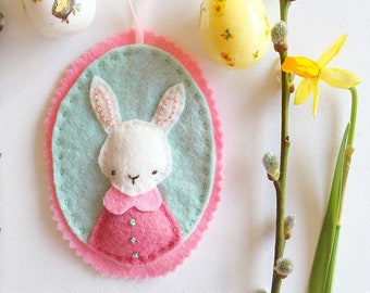 Easter Bunny Ornament Pattern - Felt PDF Pattern - Rabbit's Favourite Outfit