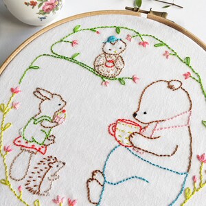 Friendship Embroidery Pattern Friendship Circle Woodland Family Embroidery PDF Pattern image 2