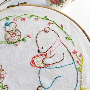 Friendship Embroidery Pattern Friendship Circle Woodland Family Embroidery PDF Pattern image 5