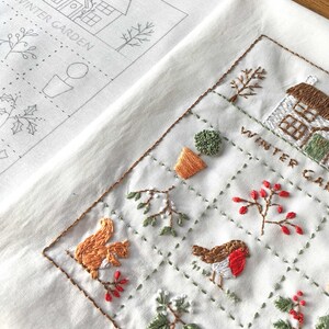 Winter Cottage Garden Embroidery Sampler Kit image 7
