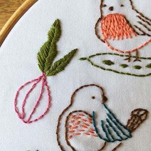 Bird Embroidery Pattern PDF Garden Embroidery Pattern My Vegetable Patch image 6