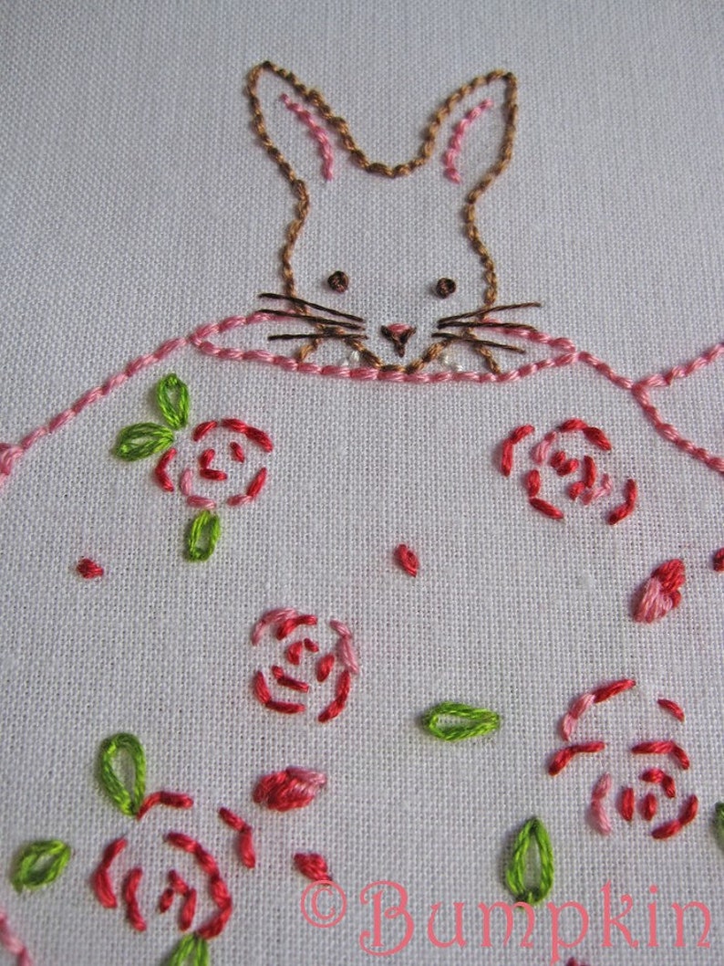 Bunny and Her Teapot Hand Embroidery PDF Pattern image 3