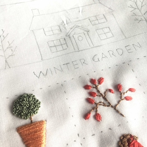 Winter Cottage Garden Embroidery Sampler Kit image 6