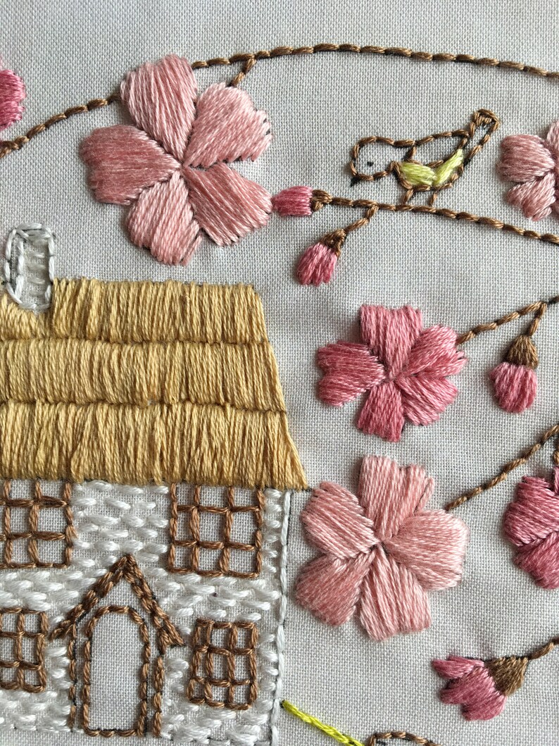 Cottage Home Embroidery Kit Beginner Hand Embroidery Kit Etsy