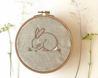 Bunny Embroidery PDF Pattern: Simple Rabbit Design for Beginners