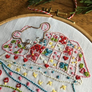 Sweet Dreams PDF Embroidery Pattern of Mouse under his quilt image 5