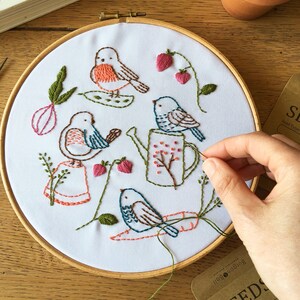 Bird Embroidery Pattern PDF Garden Embroidery Pattern My Vegetable Patch image 4