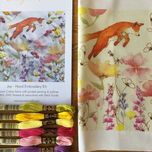 JOY Embroidery Kit, Fox & Wildflower Embroidery Kit image 5