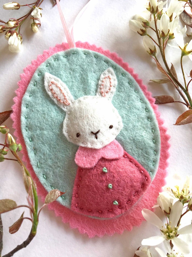 Easter Bunny Ornament Pattern Felt PDF Pattern Rabbit's Favourite Outfit image 4