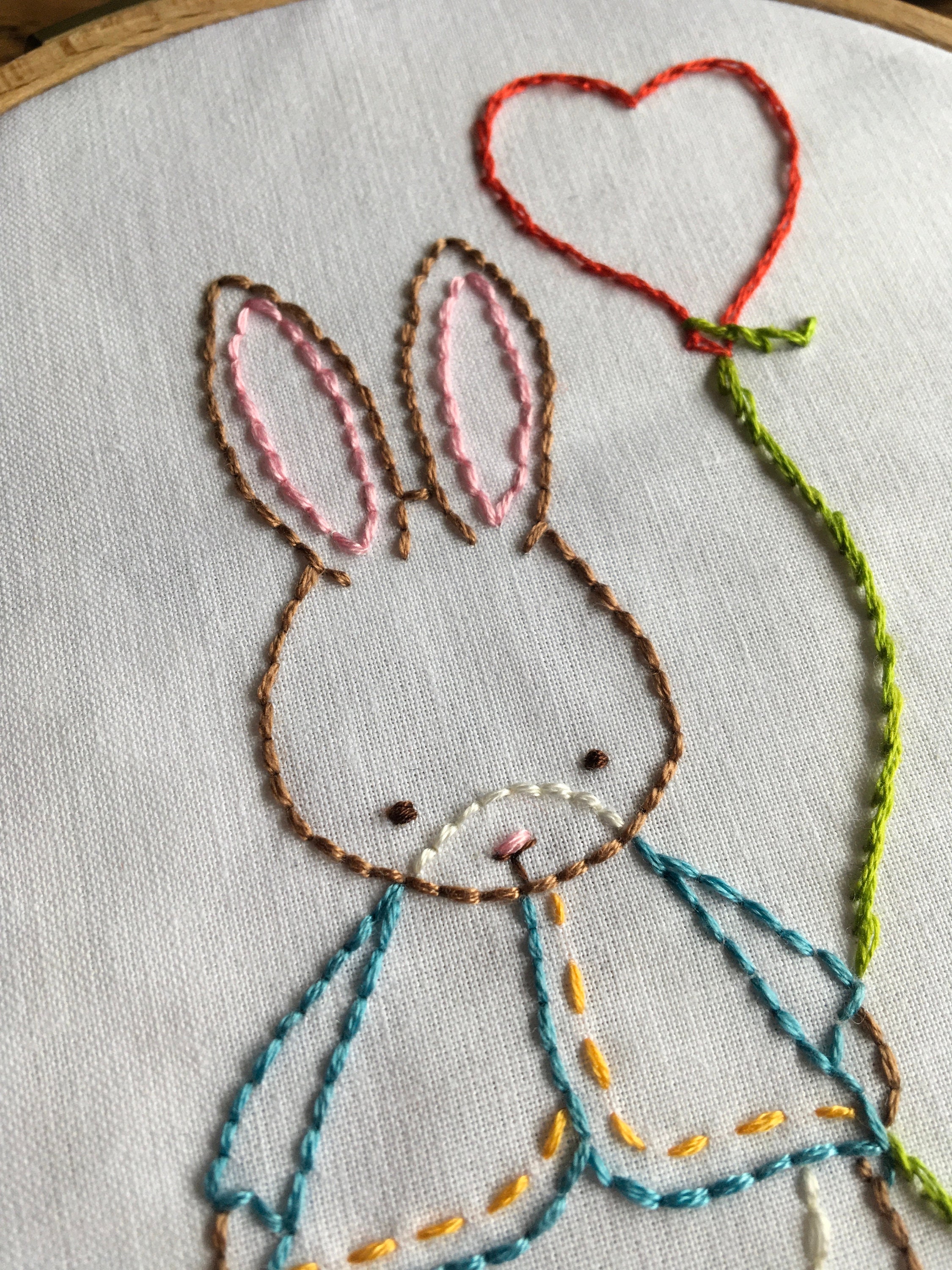 Bunny Embroidery Pattern Some Bunny Loves You Digital PDF | Etsy