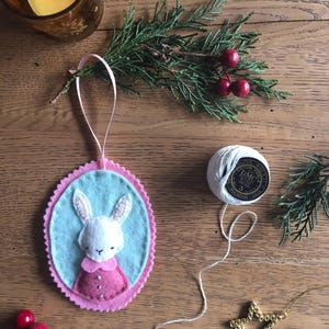 Easter Bunny Ornament Pattern - Felt PDF Pattern - Rabbit&#39;s Favourite Outfit