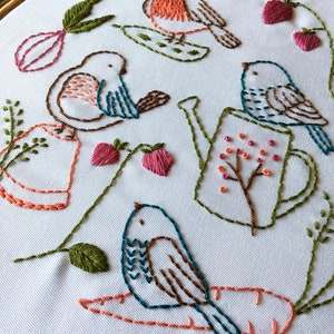 Bird Embroidery Pattern PDF Garden Embroidery Pattern My Vegetable Patch image 5