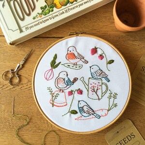 Bird Embroidery Pattern PDF Garden Embroidery Pattern My Vegetable Patch image 7