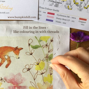JOY Embroidery Kit, Fox & Wildflower Embroidery Kit image 6