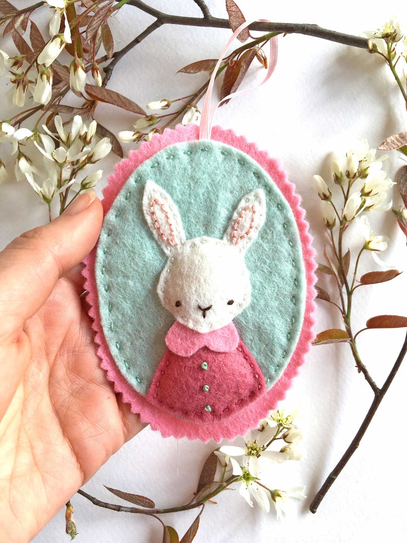 Easter Bunny Ornament Pattern Felt PDF Pattern Rabbit's Favourite Outfit image 2